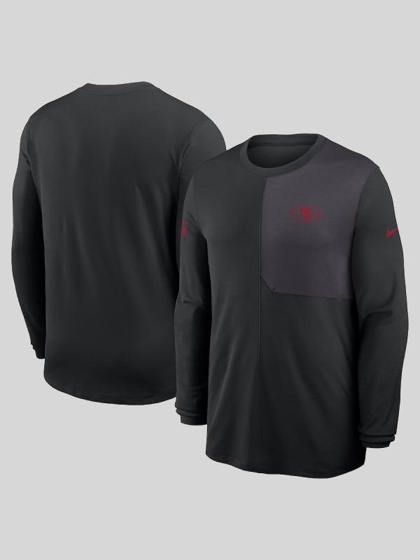 San Francisco 49ers Sideline Coach Men s Nike Dri FIT NFL Long Sleeve Top Black
