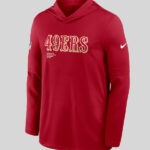 San Francisco 49ers Sideline Pure Fury Performance Long Sleeve Hoodie T Shirt Red