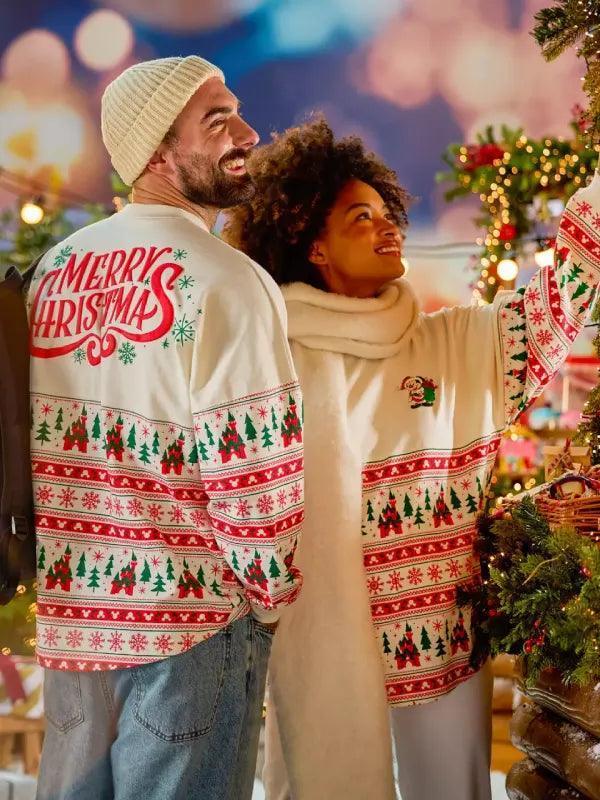 Santa Mickey Mouse Disney Merry Christmas Fair Isle Spirit Jersey Sweatshirt