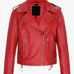 Scarlet Striker Women s Classic Red Moto Jacket