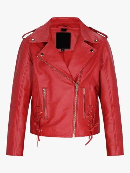 Scarlet Striker Women s Classic Red Moto Jacket