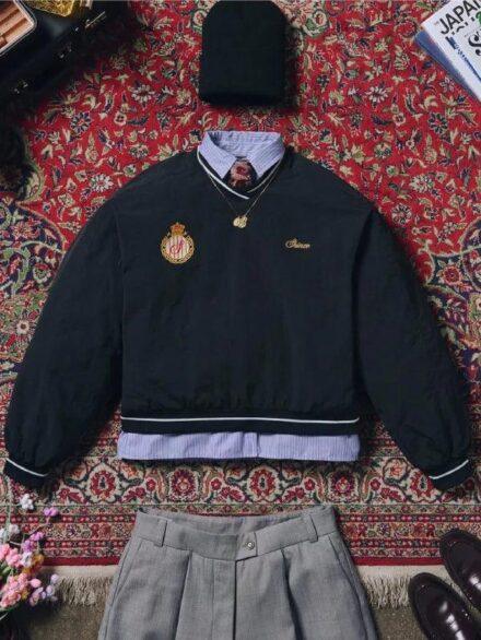 Shinzo Amefuto Nylon V Neck Pullover Jersey Black