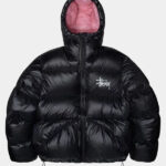 Stussy Puffer Jacket Black Pink