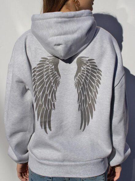 Subdued Fallen Angel Hoodie Grey