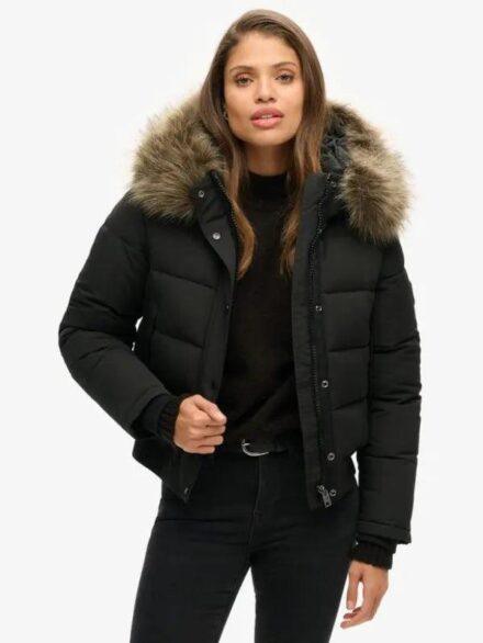 Superdry Everest Hooded Bomber Jacket Black
