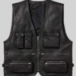 Supreme Leather Cargo Vest Black
