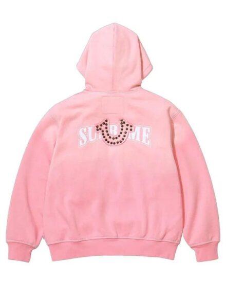 Supreme True Religion Zip Up Hooded Sweatshirt Pink