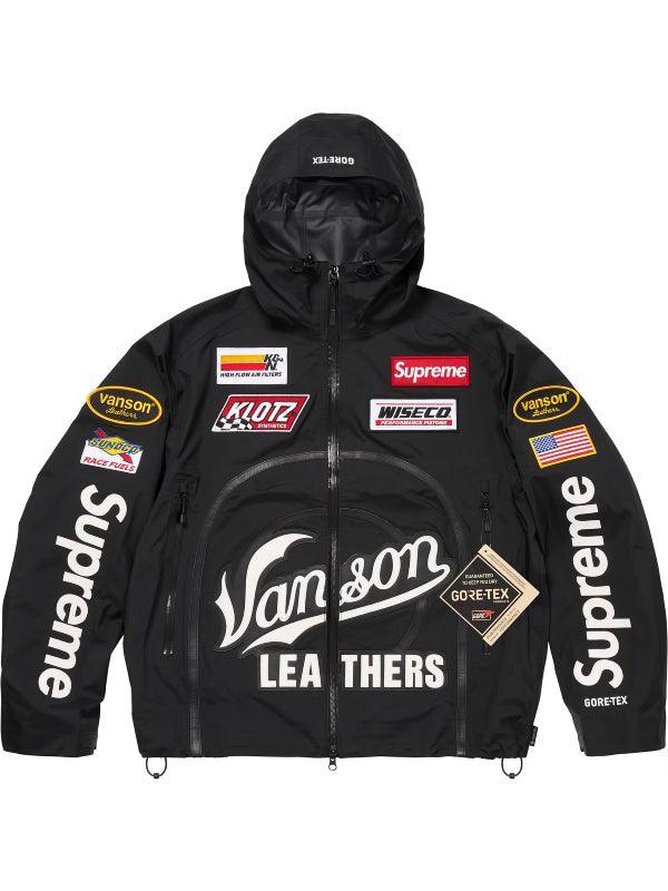 Supreme Vanson Leathers Black Gore Tex Shell Jacket