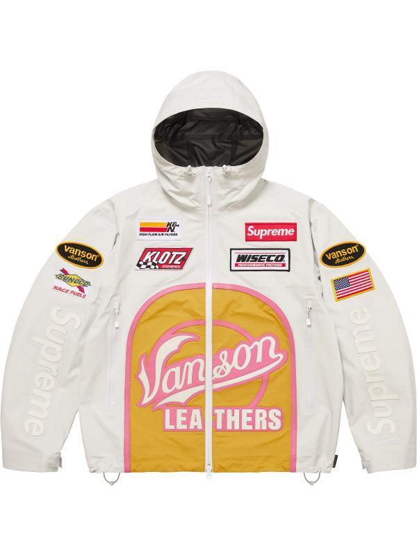 Supreme Vanson Leathers White Gore Tex Shell Jacket