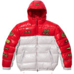 Supreme x Fox Racing Shiny Down Puffer Jacket White Red