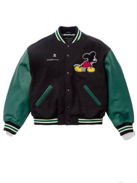 Supreme x Number N ine Mickey Varsity Jacket Black Green
