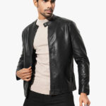 Tanjim Black Leather Jacket