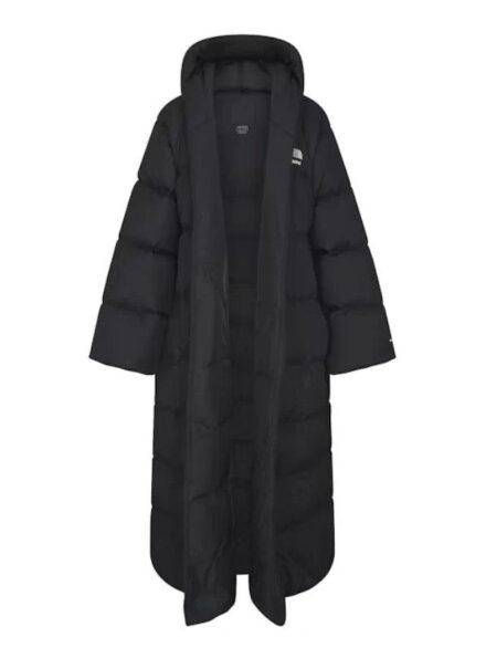 The North Face x Skims Nuptse Wrap Black Parka Coat