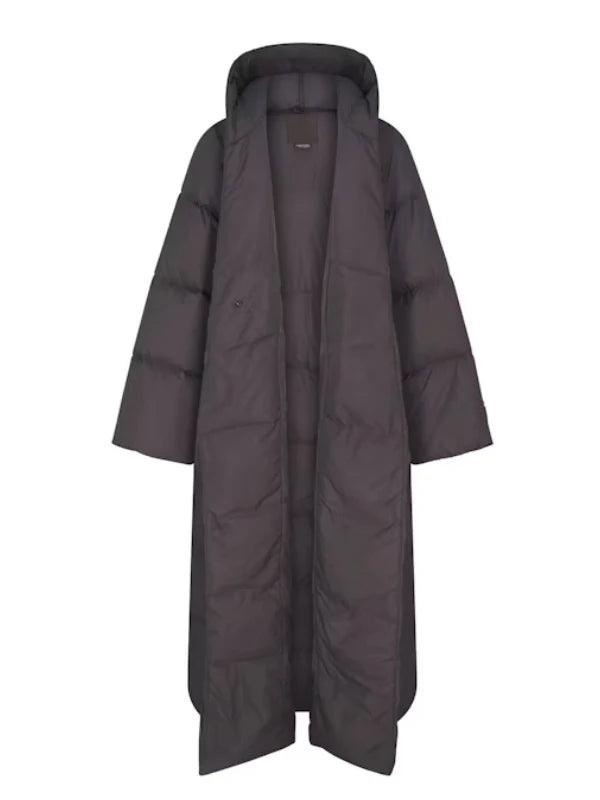 The North Face x Skims Nuptse Wrap Brown Parka Coat