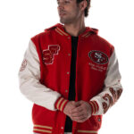 The Wild Collective San Francisco 49ers Hooded Varsity Jacket