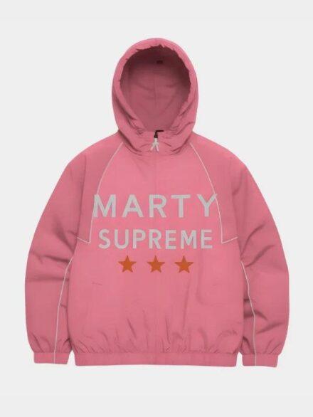 Timothee Chalamet Marty Supreme Pink Jacket a24