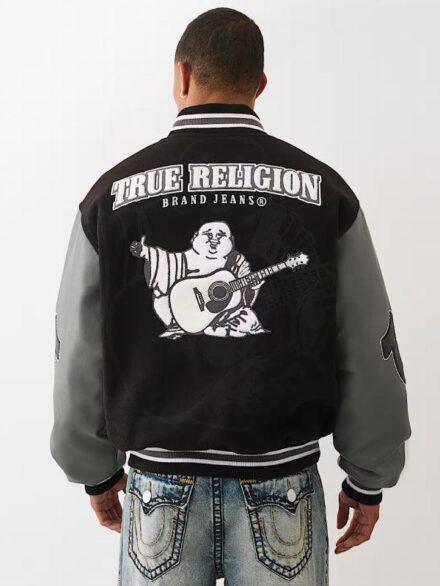 True OG Boxy Black Varsity Jacket
