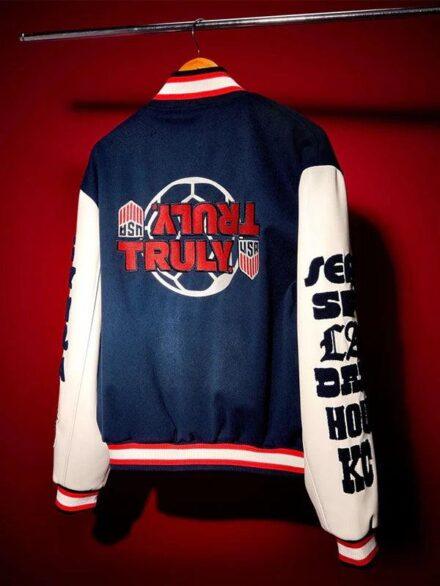 Truly Hard Seltzer US Soccer Jeff Hamilton Varsity Jacket Navy