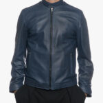 U010 Men s Jacket in Genuine Blue Leather