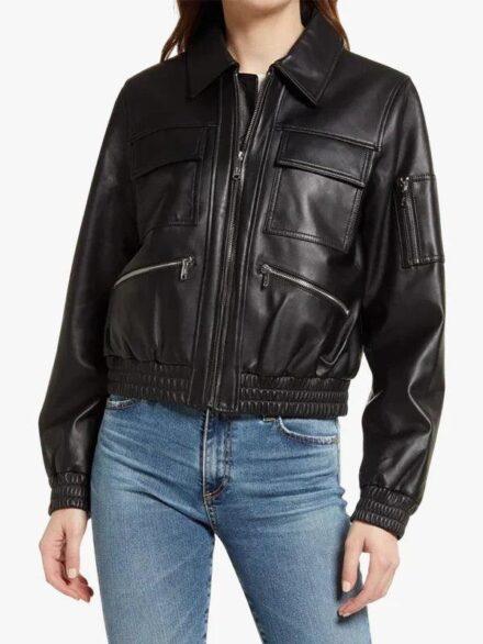 Uma Oversized Leather Women s Amrika Jacket