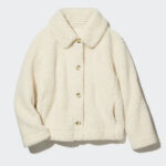 Uniqlo Pile Lined Fleece Jacket Off White