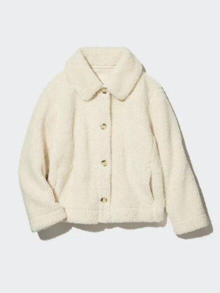 Uniqlo Pile Lined Fleece Jacket Off White