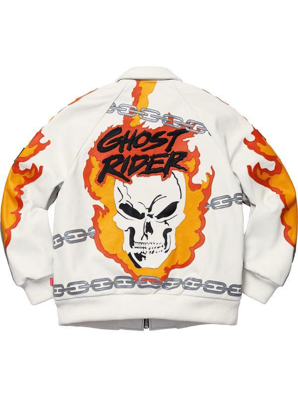 Vanson Supreme Ghost Rider Leather Jacket White