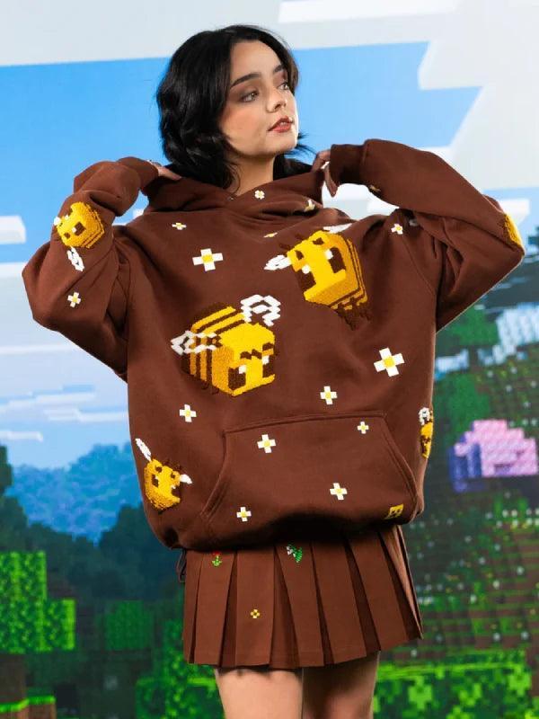 Very Cool x Minecraft Bee Brown Hoodie Sweatshirt