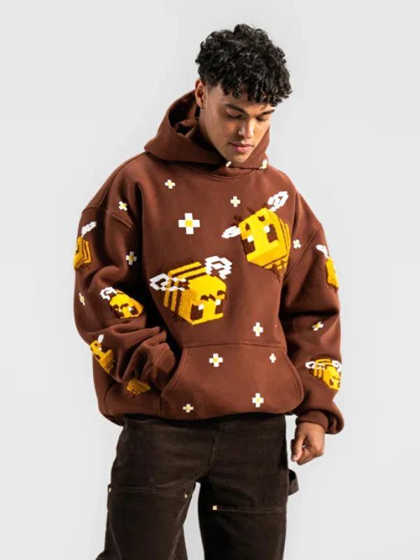 Very Cool x Minecraft Bee Overlap Pullover Hooded Jumper