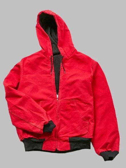 Vintage Carhartt Red Hooded Bomber Jacket