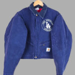 Vintage Carhartt X LA Dodgers Cropped Jacket Denim Blue