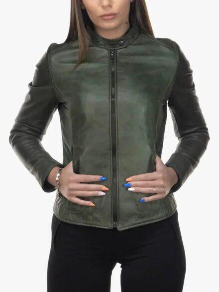Violetta Bis Women s Green Zip up Jacket