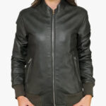 Vittoria Womens Green Bomber Zip Up Jacket