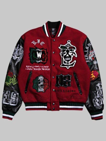 WWE LWO Letterman Jacket Red Black