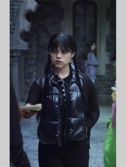 Wednesday Addams Black Puffer Vest