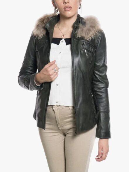 Women Michelina Cap Green Jacket