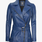 Women s Asymmetrical Blue Moto Jacket