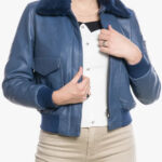 Women s Blue Pilot Bomber Jacket