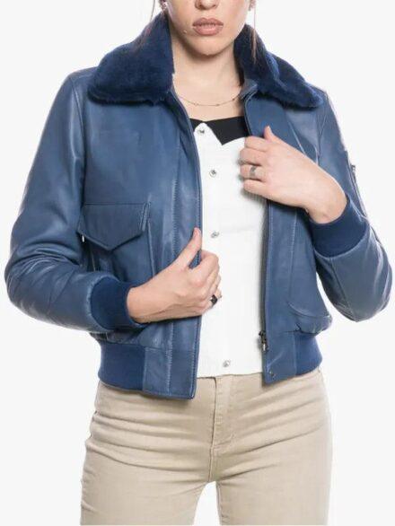 Women s Blue Pilot Bomber Jacket