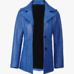 Women s Blue Waxed Leather Coat