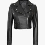 Women s Colleen Cropped Leather Biker Jacket