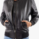 Women s Genuine Leather Classic Baseball Bomber Jacket