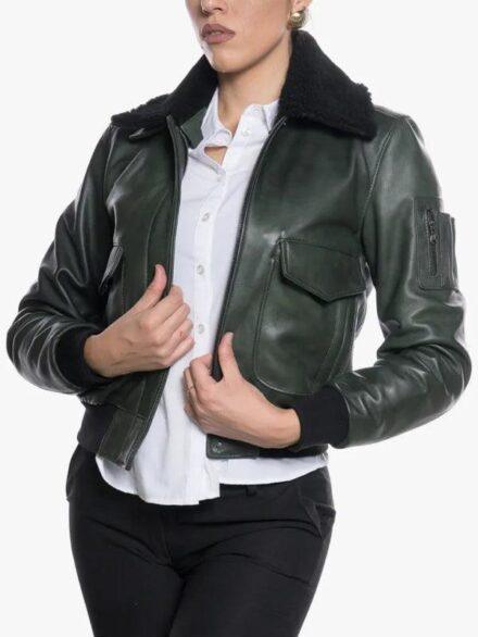Women s Pilot Sheepskin Collar Jacket