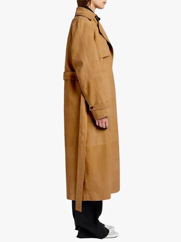 Women's Brown Suede Long Coat