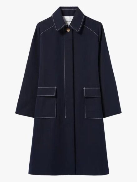 Women's Contrast Stitch Long Coat