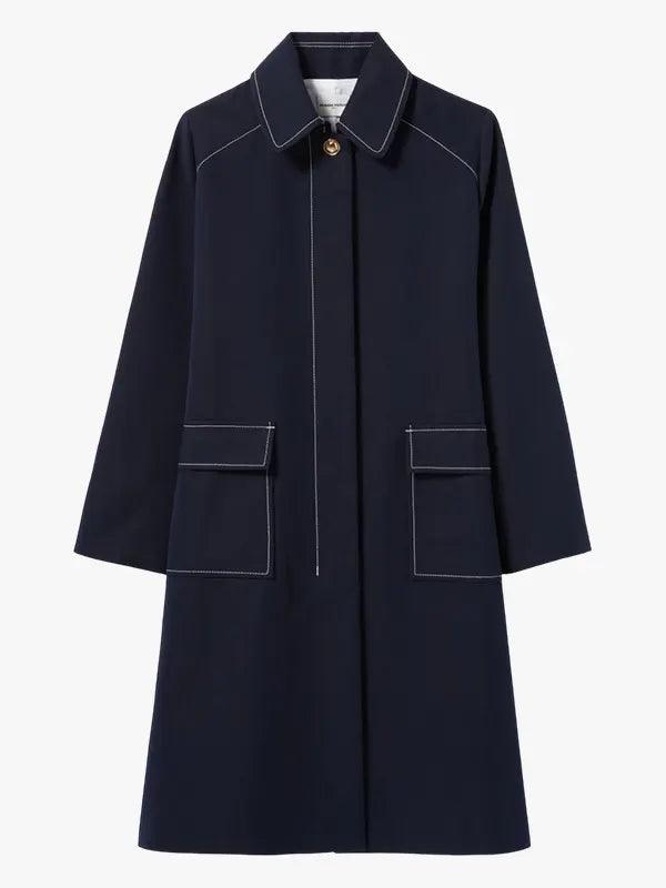 Women's Contrast Stitch Long Coat