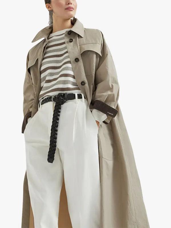 Women's D-Ring Belted Trench Coat