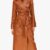 Women's Double Breasted Brown Leather Belted Trench Coat