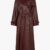 Women's Double-Breasted Burgundy Leather Trench Coat