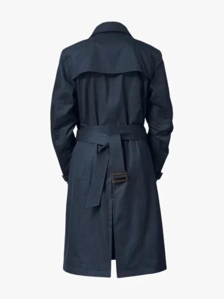 Women's Navy Belted Trench Coat